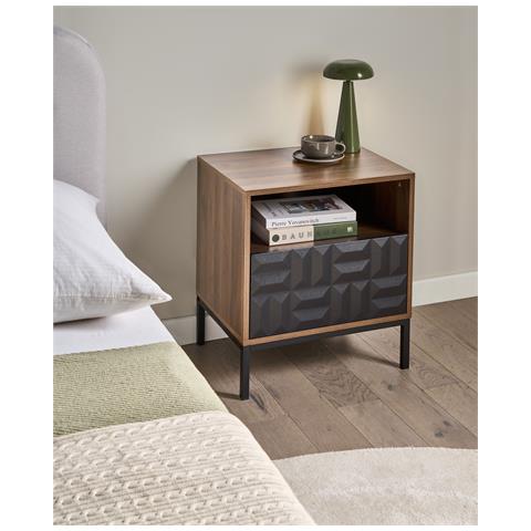 Comodino 1 Cassetto Caraquet Marrone Scuro - Foto 1