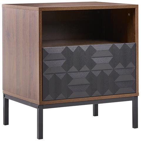 Comodino 1 Cassetto Caraquet Marrone Scuro - Foto 2