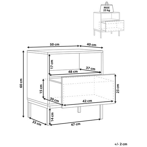 Comodino 1 Cassetto Caraquet Marrone Scuro - Foto 7
