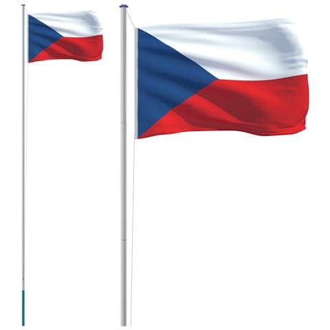 Asta e Bandiera Repubblica Ceca 6,23 m Alluminio - Foto 1