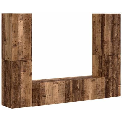 Set mobile TV 6 pcs Legno vecchio Legno multistrato - Foto 1