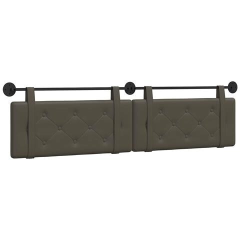 Testata appesa Grigio 210 x 55 x 5 cm Pelle Sintetica - Foto 1