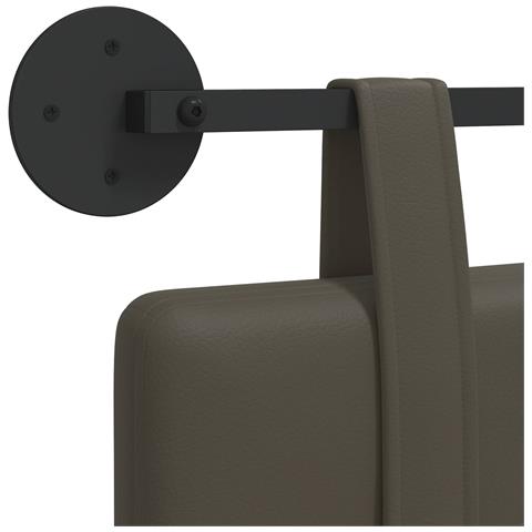 Testata appesa Grigio 210 x 55 x 5 cm Pelle Sintetica - Foto 9