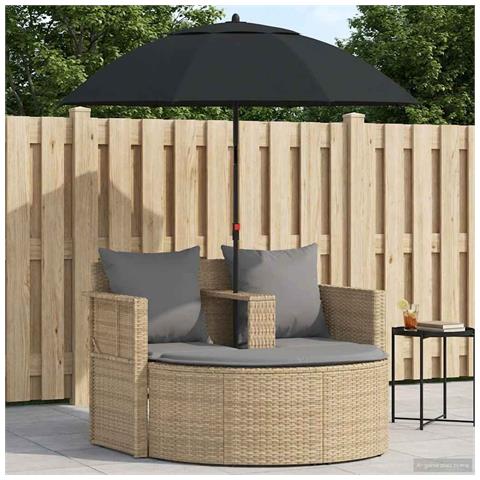 Divano da giardino 8 pcs Beige e Grigio Chiaro polyrattan - Foto 2