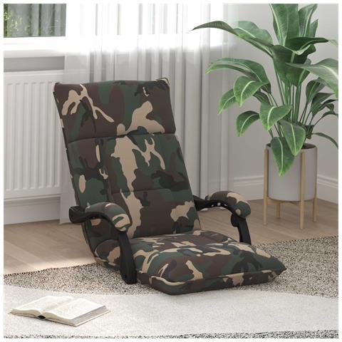 Sedia a pavimento regolabile Verde militare Tessuto - Foto 2