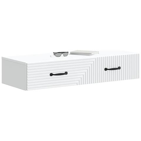 Tavolino da Parete Laterale Bianco 87,5 x 34,5 x 17 cm - Foto 2