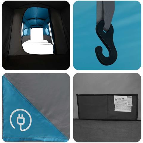 Tenda Istantanea con Copertura Impermeabile 3 persona Blu - Foto 9