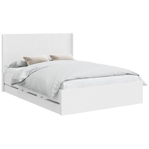 Struttura del letto con stoccaggio e testata Bianco - Foto 1