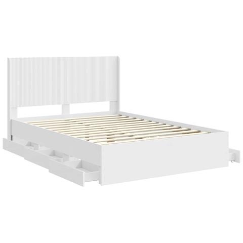Struttura del letto con stoccaggio e testata Bianco - Foto 10