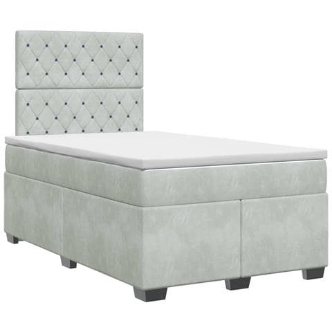 Letto box spring con materasso Grigio Chiaro 120 x 190 cm - Foto 1