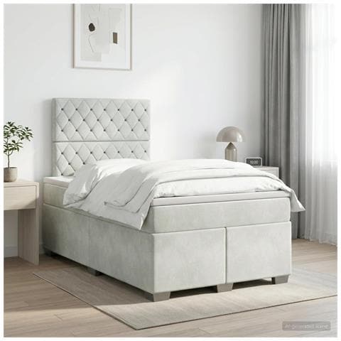 Letto box spring con materasso Grigio Chiaro 120 x 190 cm - Foto 2