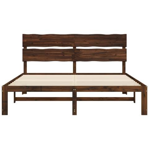 Letto matrimoniale con testiera ROSTOCK Marrone Scuro - Foto 2
