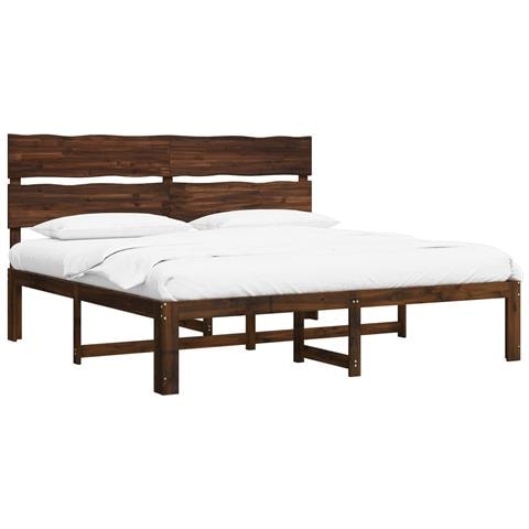 Letto matrimoniale con testiera ROSTOCK Marrone Scuro - Foto 1
