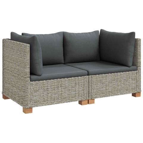 2 pz Set Lounge in Rattan con Cuscini GENDT Rattan naturale - Foto 1