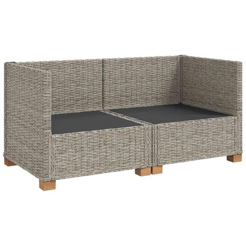 2 pz Set Lounge in Rattan con Cuscini GENDT Rattan naturale - Foto 9