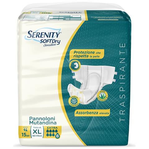 Serenity Soft Dry Pannolone Mutandina Extra Taglia XL 15 Pezzi - Foto 1