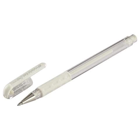 pz. 1 penna gel Hybrid grip bianco Pentel K118-LW - Foto 2