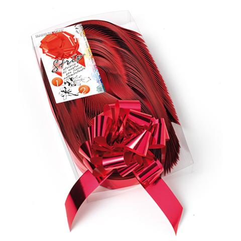 Nasto Striscia Formato 31 mm x 130 cm Rosso Metallizzato - Foto 1