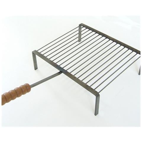 Graticola ferro cm. 35x30 con manico in legno - Foto 1