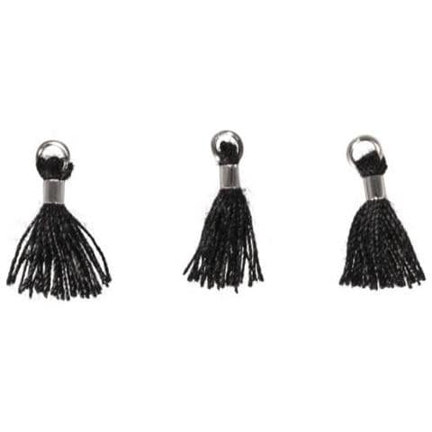 Set Di 3 Nappe Nero / argento 15 Mm Con Occhiello - Foto 1