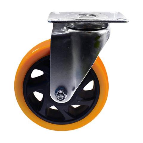 8 Ruote In Poliuretano 75 Mm Industriali Con Piastra Girevole Per Carrelli Mod. 2 - Foto 1
