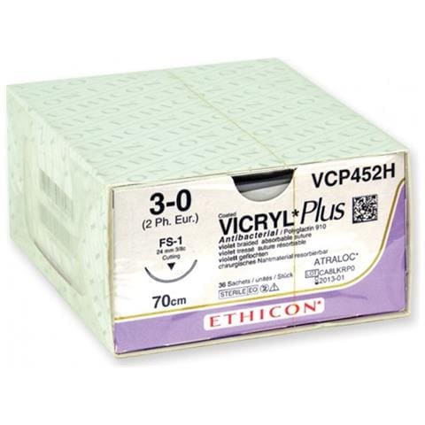 SUTURA ASSORBIBILE ETHICON VICRYL PLUS - 2/0 ago 24 mm - Foto 1