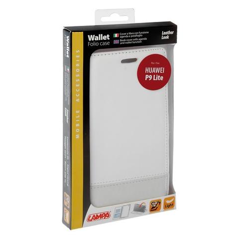 Wallet Folio Case, Cover A Libro - Huawei P9 Lite - Bianco - Foto 1