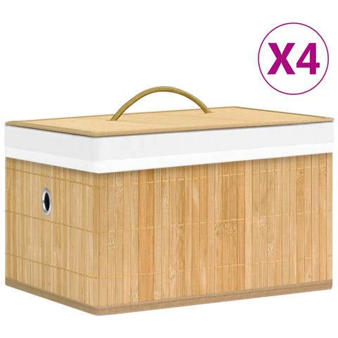 Scatole Portaoggetti 4 pz in Bambù - Foto 1
