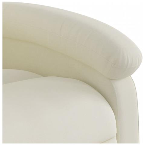 Poltrona Massaggiante Reclinabile Crema in Velluto - Foto 10