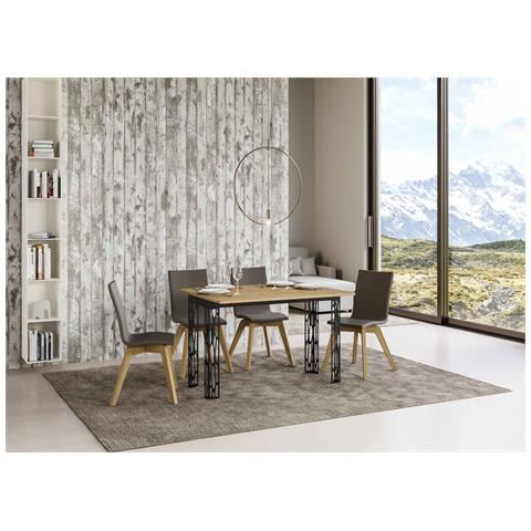 Tavolo Apribile 120/200x45/90 Cm Ghibli Double Telaio Antracite - Quercia Natura - Foto 2