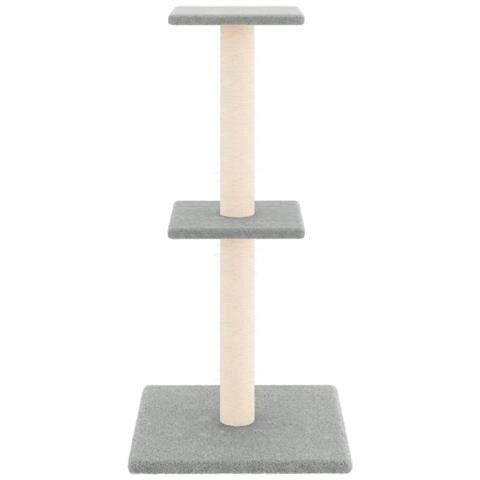Albero Per Gatti Con Tiragraffi In Sisal Grigio Chiaro 73 Cm - Foto 2