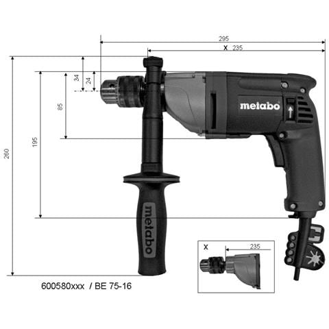 Trapano A Percussione Be 75-16 750 W 240 V 40 Nm 75 Nm - Foto 2