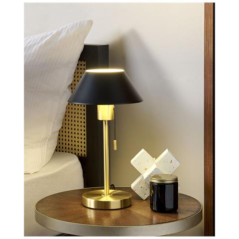 Lampada Da Tavolo Caparo Metallo Nero/oro - Foto 8