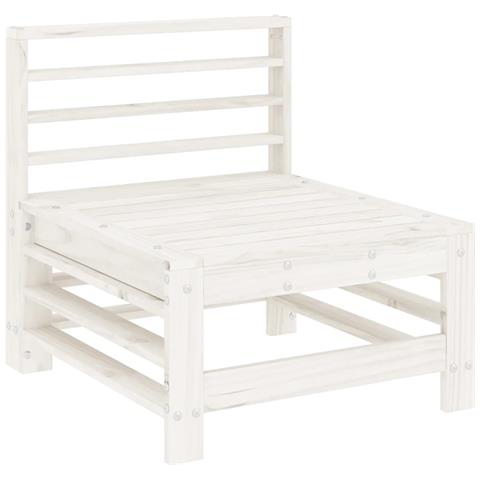 Set Salotto da Giardino 6 pz Bianco in Legno Massello di Pino - Foto 2