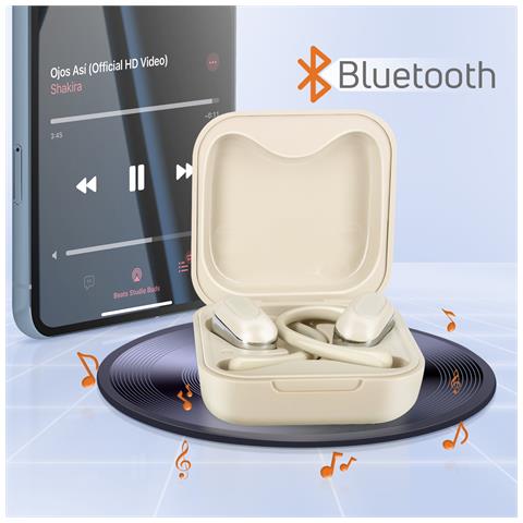 Auricolare Bluetooth Design Aperto Comandi Touch Con Custodia Inclusa, Bianco - Foto 2