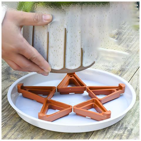 Supporto Per Portavaso Triangolare Con Piedini Per Vaso Per Piante, 5 Pezzi Black - Foto 3