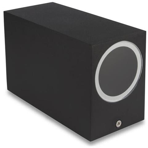 Applique Da Parete Interno Esterno Ip65 Porta Faretto Gu10 Es55n Nero - Foto 2