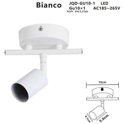 Applique Faretto Soffitto Sospensione Plaffoniera Orientabili Gu10 Led Bianco* - Foto 2