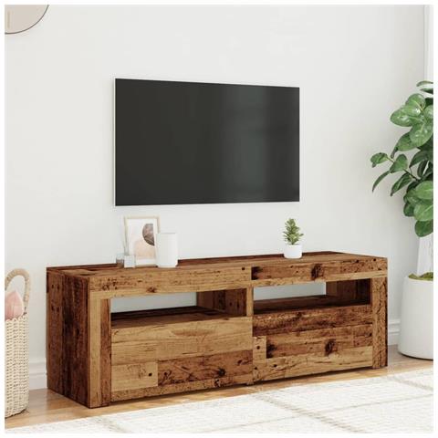 Mobile Porta TV con LED Legno Antico 120x35x40 cm Multistrato - Foto 2