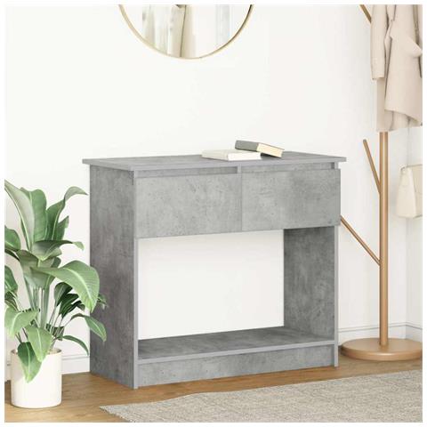 Tavolo Consolle con Cassetti Grigio Cemento 85,5x38,5x74,5 cm - Foto 1