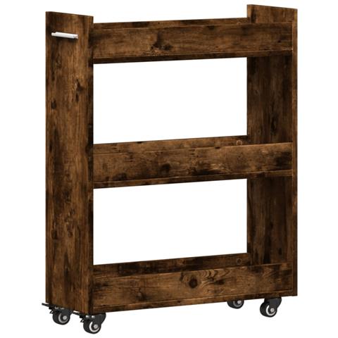Mobile Con Ruote Rovere Fumo 60x22x79 Cm In Legno Multistrato - Foto 2