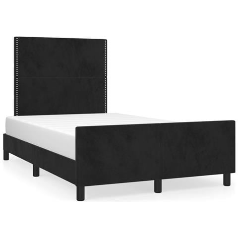 Giroletto Senza Materasso Nero 120x190 Cm Velluto - Foto 2