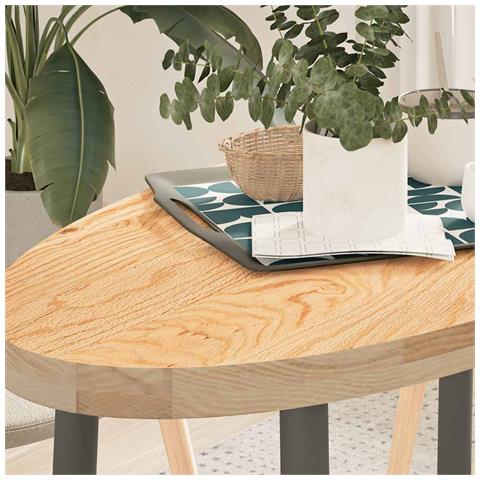 Piano Per Tavolo 100x50x4 Cm In Rovere Massello Ovale - Foto 1