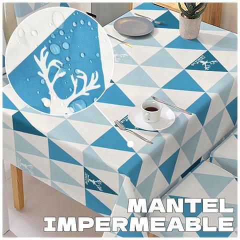Tovaglia Impermeabile Di 140x220cm E 6 Coprisedie. - Foto 2