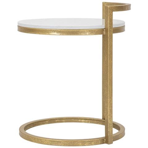 Tavolino Pansy - Bianco - Marmo - 40,5x40,5x50,5 Cm - Foto 2