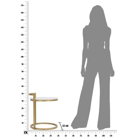 Tavolino Pansy - Bianco - Marmo - 40,5x40,5x50,5 Cm - Foto 16