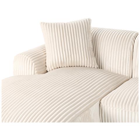 Divano Angolare Stenum Velluto A Coste Bianco Sporco Lato Destro - Foto 8