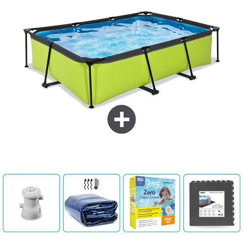 Piscina Fuori Terra - Rettangolo - 300x200x65 Cm - Groen - Include Accessori Coordinati Cb68 - Foto 1