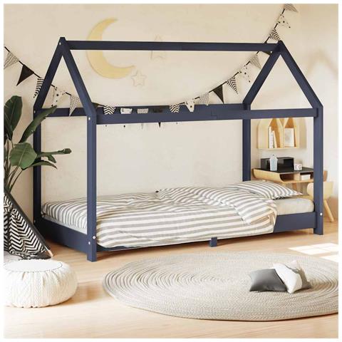 Giroletto Per Bambini Grigio In Massello Di Pino 70x140 Cm - Foto 8