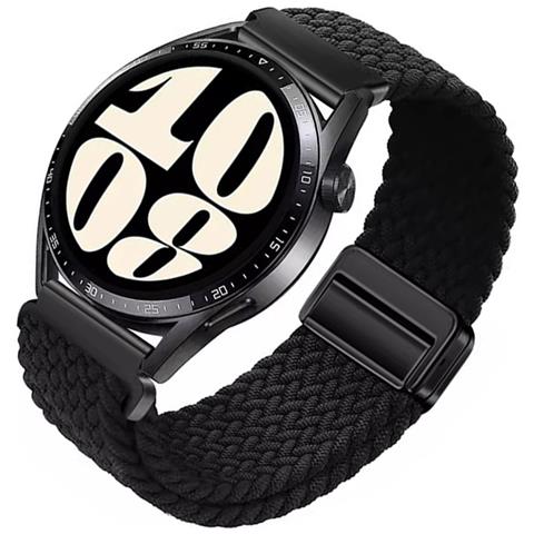 Elegante Cinturino Magnetico In Nylon Intrecciato Nero Da 20 Mm - Foto 1